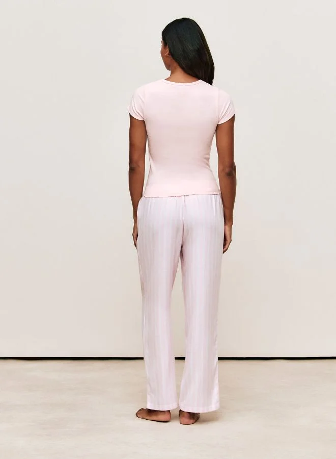UNDIZ Pink Striped jersey trousers for Women | Best Price UAE